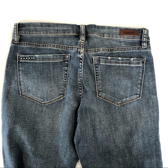 Blank NYC Kick Flare bedazzled Crop Fringe Jeans - Picture 2 of 11